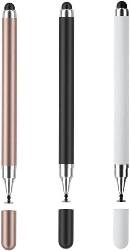 Tabletpen voor alle tablets - 2-in-1 stylus pen touchscreen pen - compatibel met mobiele telefoons en tablets [3-pack] van Merkloos