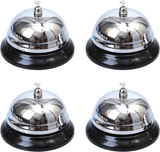 Tafelbel 4 stuks - Rvs met scherpe klank - Duurzaam en corrosiebestendig - Ideaal voor horeca - ShopVlot