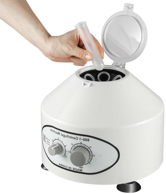 Tafelcentrifuge - Laboratorium centrifuge - Monsters scheiden - Krachtige 25W motor - 20ml x 6 - Wit Grijs
