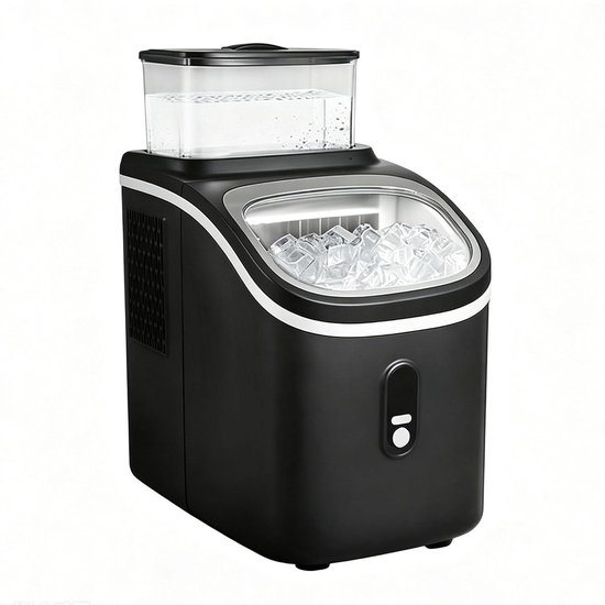 Tafelijsblokjesmachine - Draagbare Ijsmaker - Drankjes Koelen - Automatische Reiniging - 8.3 kg - Zwart