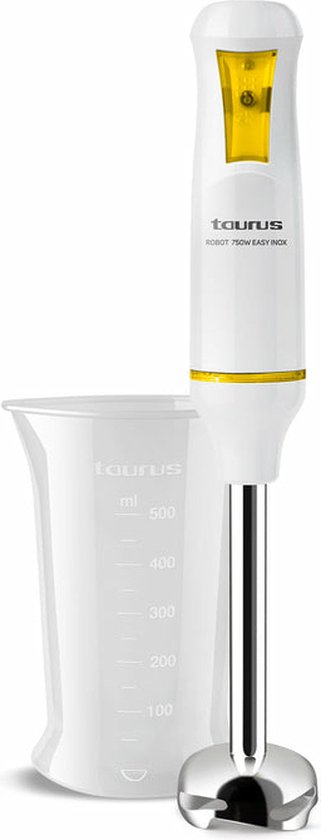 Taurus Robot 750 Easy inox 0,5 l Staafmixer 750 W Wit, Geel van Merkloos