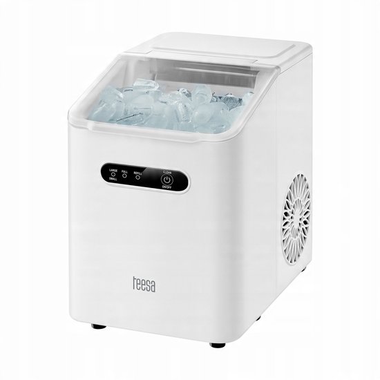 Teesa Easy Ice IJsblokjesmachine – 11 kg per dag - 2 Formaten IJsblokjes - 110W - 1L Watertank - Automatische Reiniging - Compact voor Thuis van Merkloos