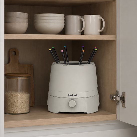 Tefal Fondue ThermoRespect, Elektrisch Fondueset voor 8 Personen, 1,5 L, Boekweit, EF271AF0