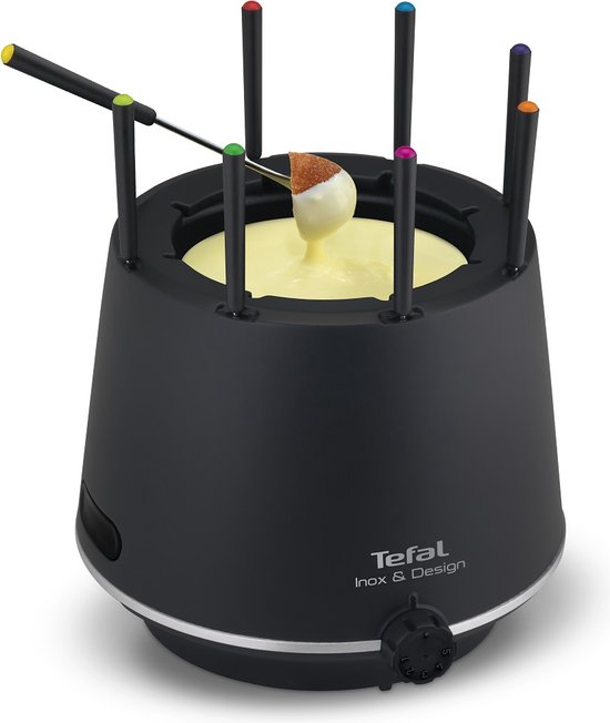 Tefal Inox & Design EF2658 - Elektrische Fonduepan - 8 Fonduevorkjes - 1.5L - Anti-aanbaklaag - RVS