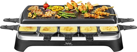Tefal Inox & Design RE4588 - Gourmetset - 10 Pannetjes - RVS - Geschikt voor 10 Personen - Anti-aanbaklaag