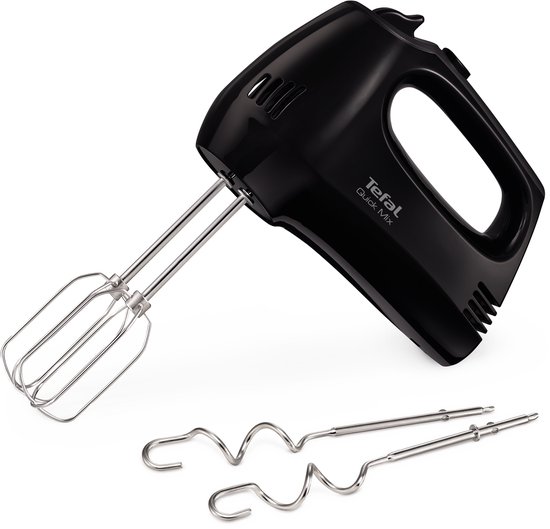 Tefal Quick Mix HT3108 - Handmixer - 5 Snelheden en Turbofunctie - Met Deeghaken en Gardes - Compact - 300W - Zwart van Merkloos