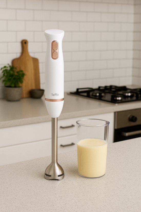 Teffo Staafmixer – 2 Snelheden | RVS Voet | Krachtige Handblender voor Soepen, Sauzen & Smoothies van Teffo