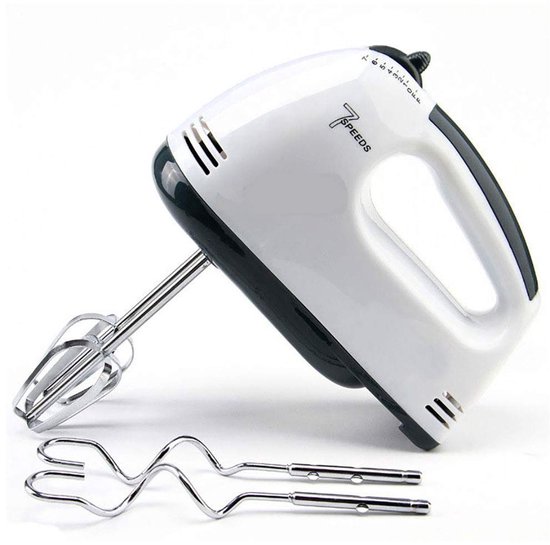 T&F Elektrische Handmixer met 7 Snelheden en Deeghaken - Perfect voor Taart en Brood van Merkloos