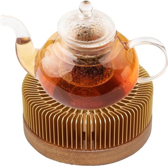 Theepot Warmer - Drank Standaard - Thee Warm Houden - Hittebestendige Structuur - 15 cm Diameter - Champagne Goud