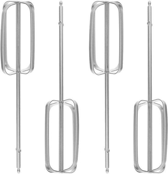 Thijox - 4-delige handmixer set - elektrische garde en deegmixer - universele keukenmixer met opzetstukken voor ei, deeg, bakken - zilverkleurig en mu