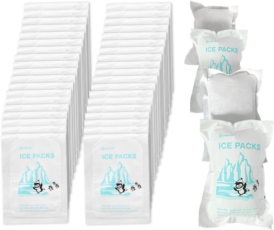 Thijox - 50 Ijspacks voor Verzending van Bederfelijke Voedingsmiddelen - Koude Packs voor Koelboxen - Droge Ijspacks Vellen - Automatische Waterabsorp