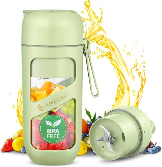 Thijox - Draagbare Vacuümsmoothiemaker - Draadloze Mixer voor Milkshake, Sap en Smoothie - 380 ml Vacuüm Antioxidanten Sapfles - Perfect voor Thuis, C