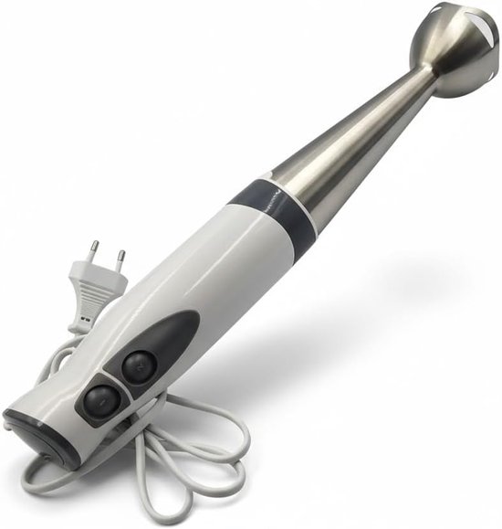 Thijox - Roestvrijstalen Staafmixer met Spatbescherming, Elektrische Mixer met 2 Snelheden, Afneembare Mixvoet, Ergonomische Handgreep, Keukenaccessoi
