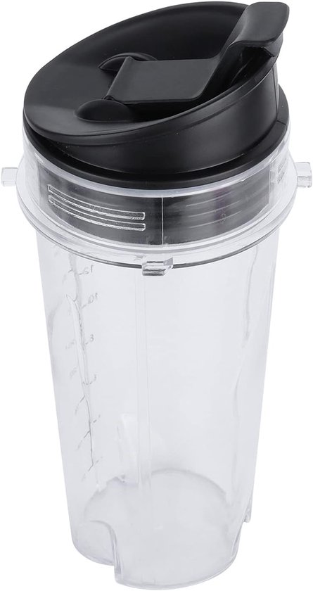 Thijox - Vervangende Blender Beker en Deksel Set 470 ml - PP Kunststof - Compatibel met Nutri Blender - Ideaal voor Smoothies, Makkelijk Mee te Nemen,