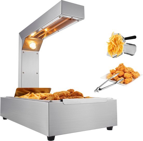 Thuys – Professionele Buffetwarmer – Warmhoudplaat – Elektrisch – Chafing Dish – Verstelbare Temperatuur – Roestvrij Staal – 750W – Zilver
