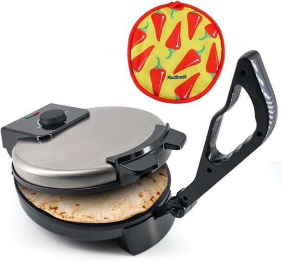 Thuys - Roti Maker 25.4 Cm – Met Gratis Rotin Afneembare Handgreep – Indiase Chapati – 1200W Warmer