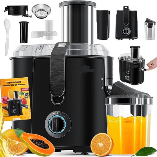 Thuys – Sapcentrifuges Groenten En Fruit – 1100W Grote Invoeropening Van 85 mm – 42 x 35 x 23cm – Zwart van Thuys