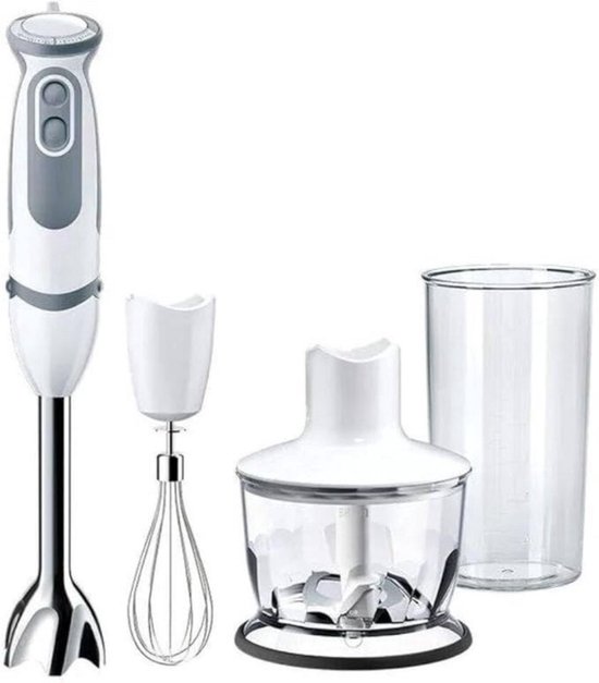 Thuys – Staafmixer Set – Braun – Met Hakmolen – 6cm x 6cm x 40cm – Wit En Grijs van Thuys