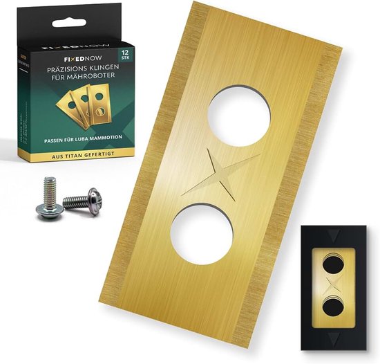 Titanium 12 Stuks voor Robotmaaier Luba | Titanium, ultrascherp, compatibel met Mammotion Luba AWD 1000-5000, Yuka 1500-2000, Mini, schroeven inbegrepen
