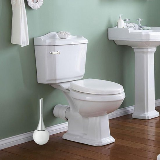 Toiletborstelset met Houder in Roestvrij Staal, Verkrijgbaar in Wit of Zwart - Hygienisch en Stijlvol Accessoire voor Badkamer
