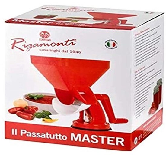 Tomaatjuicer met vierkante kom van wit polypropyleen