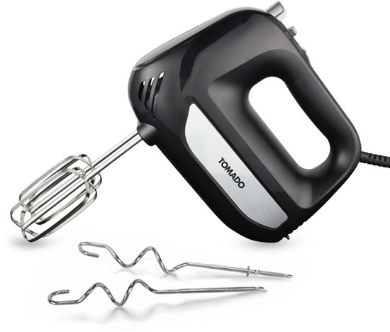 Tomado THM3001B - Handmixer - 6 snelheden - Turbofunctie - Gardes en deeghaken - Zwart van Tomado