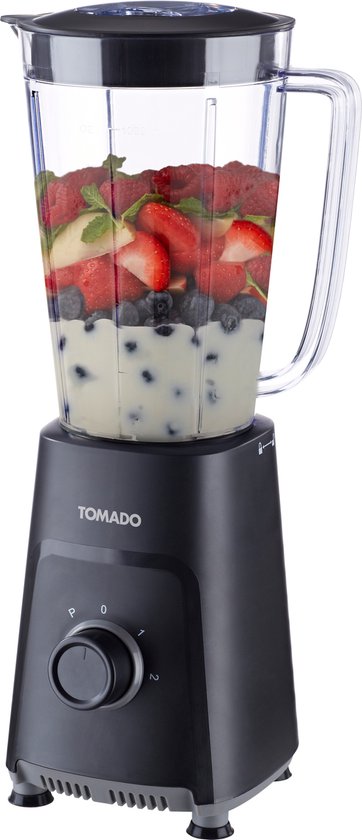 Tomado TTB1001B - Blender – Smoothie maker - 1 liter - 2 snelheden - 300W - Pulsestand – Zwart van Merkloos