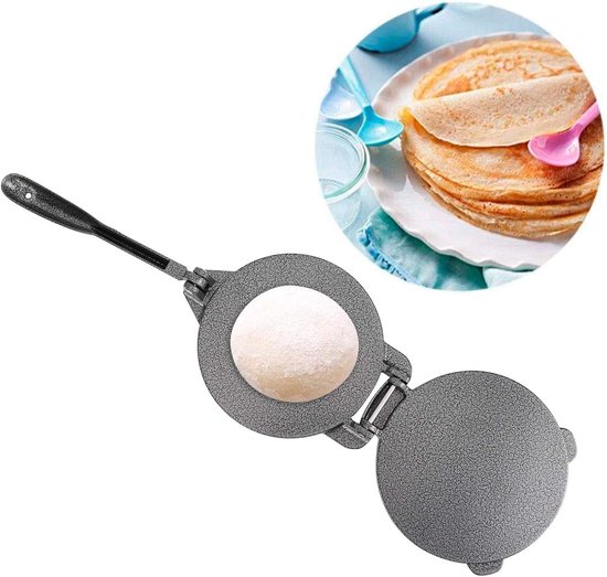 Tortilla Pers voor Maïs en Bloem, Voorgebakken Gietijzeren Druk, Ideaal voor Tortilla's en Pannenkoeken in de Keuken