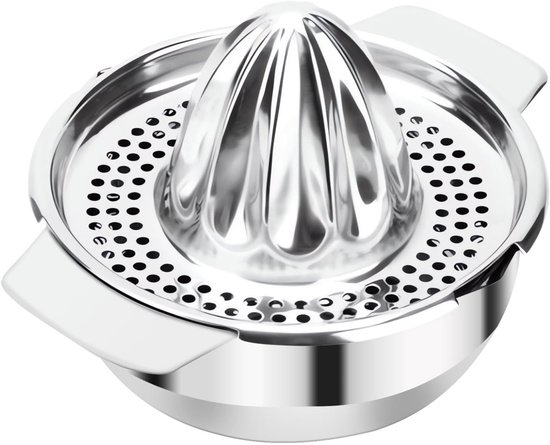 TOVBMUP 400ml Sapcentrifuge - Citruspers - Citroenpers - Roestvrij staal - Handmatig - Roterend - Perst sap uit citroenen, sinaasappels en limoenen. van Merkloos