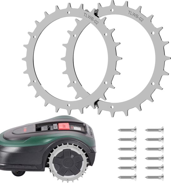 Tractieverbetering voor robotmaaiers, wieltandspikes, compatibel met Bosch robotmaaiers, wielmaat 170 mm. (Bosch)