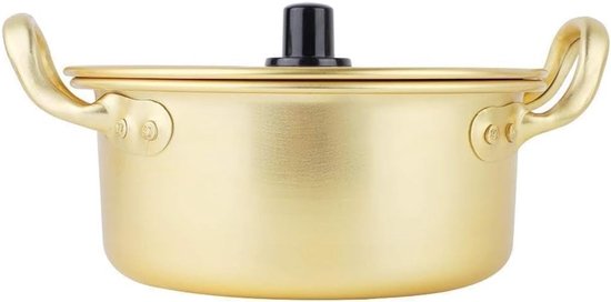 Traditionele Koreaanse Ramen Noodle Pot - Aluminium Hot Pot met Handvat voor Soep en Pasta (16CM)