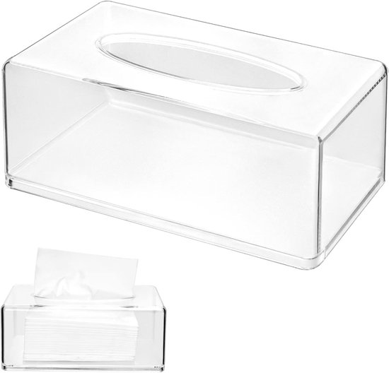 Transparante Acryl Tissue Box voor Slaapkamer, Badkamer en Woonkamer - Stijlvol en Praktisch Accessoire voor Papieren Zakdoeken