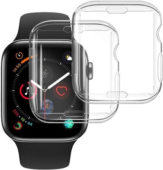 Transparante Beschermcase voor Apple Watch 40mm - Inclusief Screen Protector en Beschermfolie voor Series 4/5/6/SE van Merkloos