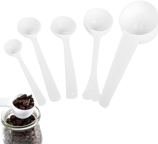 Transparante doseerlepels - 5 stuks - Nauwkeurige 3g maatlepels voor poeders en vloeistoffen van Merkloos