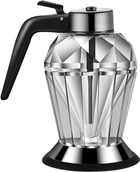 Transparante Glazen Honingdispenser met Stand en Coaster - 200ml Honingfles voor Honing en Siropen, Ideaal voor Keuken en Tafelgebruik
