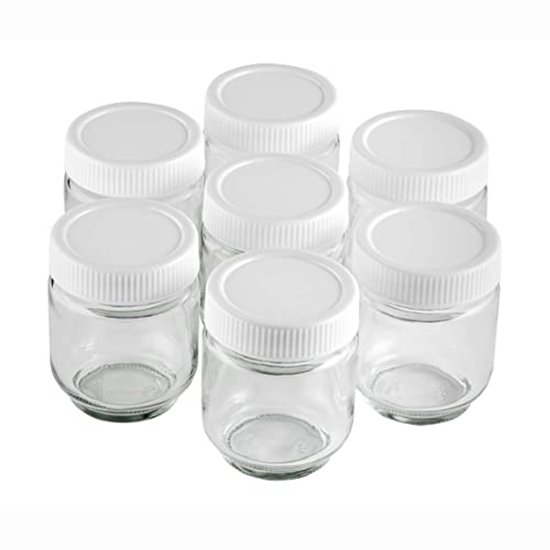 Transparante Yoghurtbekers van Glas met Schroefdeksel - 7 Stuks, 190 ml, BPA-vrij en Vaatwasmachinebestendig