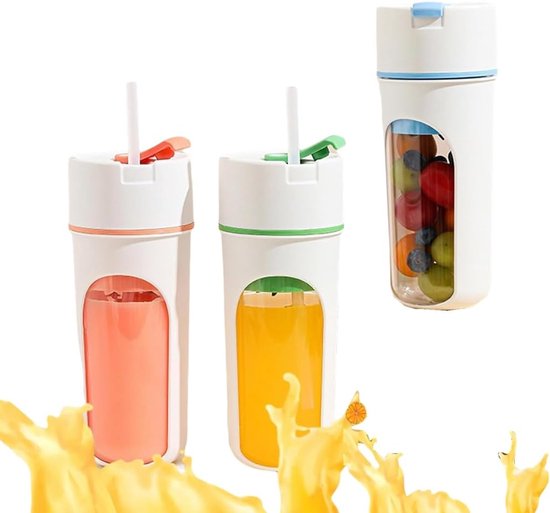 Travel Mixer, Portable Mixer, Blender Bottle, Minimixer, Drink Mixer, Electric Mixer Bottle, Small Mixer（witte sinaasappel） van Merkloos