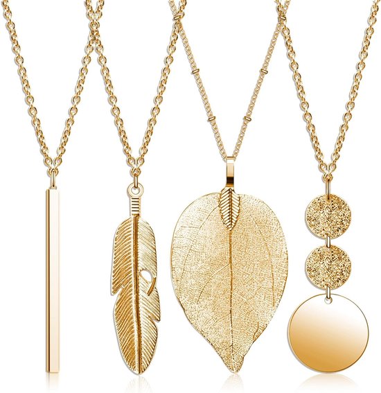 Trendy Lange Halsketting met Hanger voor Vrouwen, 13 cm, Legering, Stijlvol en Modern Accessoire van Merkloos
