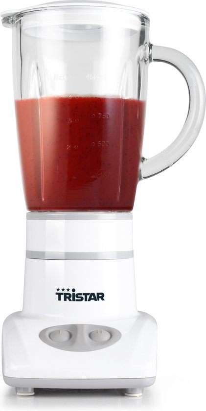 Tristar Blender BL-4431 – Blender voor smoothies, shakes of babyhapjes - 450 ml - Glazen Kan - 180 Watt van Tristar