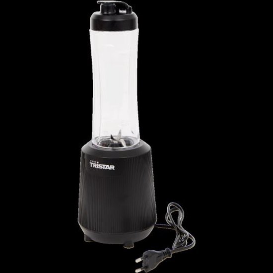 Tristar blender to go 400 watt | zwart - Inclusief deksel om de fles mee te nemen van Merkloos