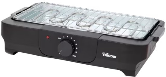 Tristar elektrische tafelbarbecue 2000 watt - Grilloppervlakte 40 x 23 cm - Met snoer van 1 meter