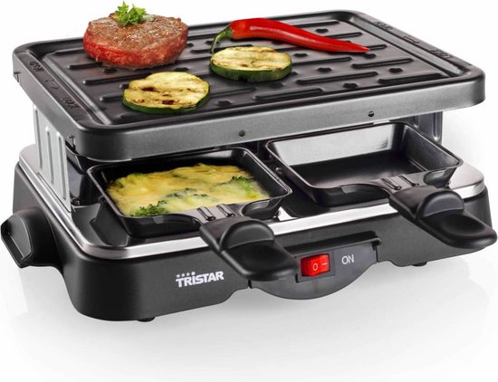 Tristar Gourmetset - RA-2949 - 500W - Bakplaat 4 personen - Incl 4 pannetjes - PFAS-Vrij
