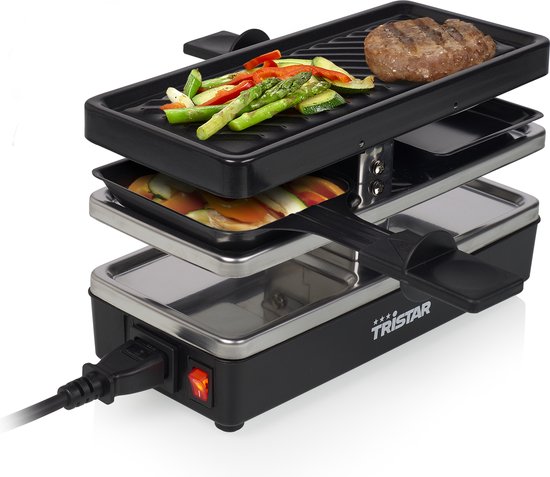Tristar Gourmetstel RA-2741 - Raclette - Uitbreidbaar en koppelbaar Gourmetset - Set 1 stuk 2 personen - Zwart