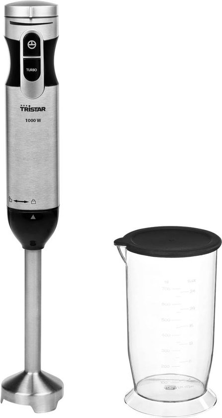 Tristar Staafmixer MX-4828 - Turbofunctie - Met afneembare roestvrijstalen staaf - Inclusief Maatbeker 700ml - 1000 watt - RVS van Tristar