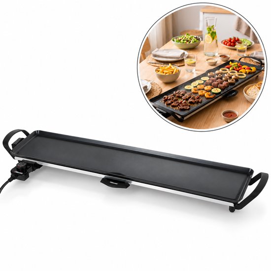 Tristar Tafelgrill XL - Tafelgrill - 5 standen - 10 Personen - 2000 Watt - 94 x 23 cm - Zwart