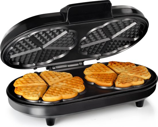 Tristar Wafelijzer - WF-2120 - 1200W - 10 hartvormige wafels - Anti aanbaklaag - PFAS-vrij van Tristar