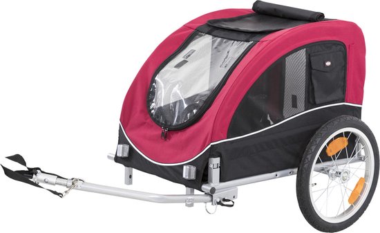 Trixie Hondenfietskar - Zwart Rood - M - <22 kg - 63x68x75/137 cm van Trixie
