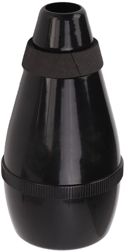 Trompetdemper voor trompet, degelijk gemaakt, verstelbaar, universeel, volledig gesloten, in ABS, voor het bespelen van de band zwart van Stagg