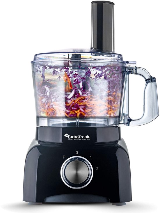 TurboTronic FP800 Foodprocessor - Keukenmachine - 1.2 Liter - 800W - Zwart van TurboTronic