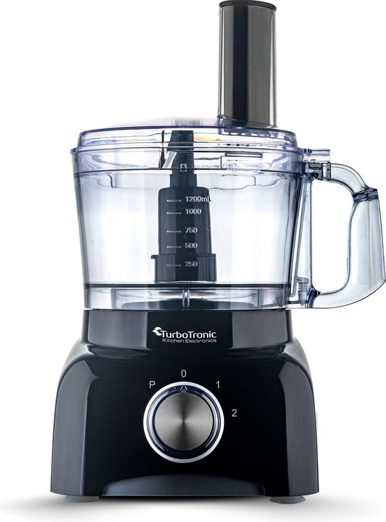 TurboTronic TT-FP800 Food Processor - 800W - 1.2 L - Zwart van T